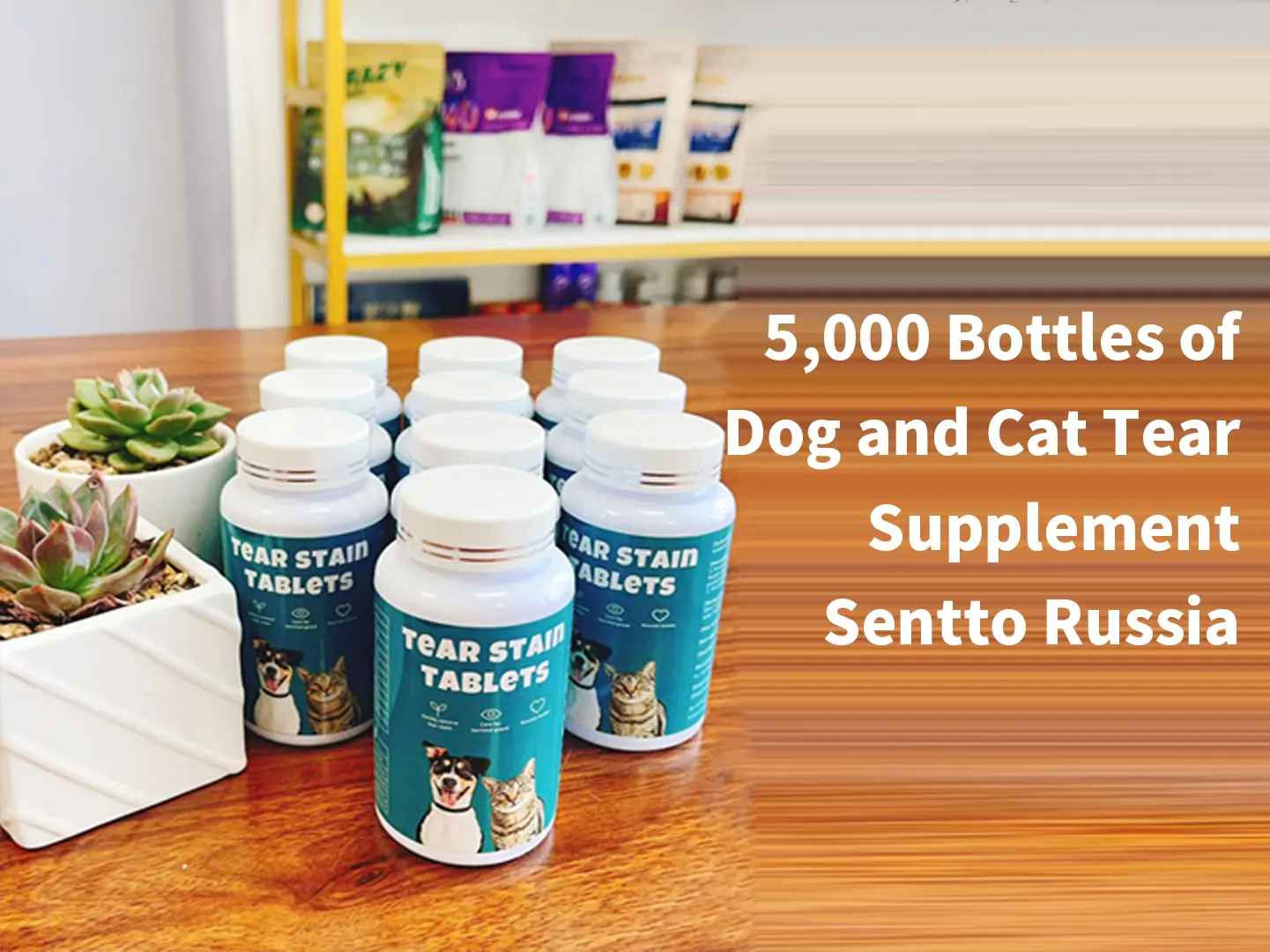 5000 bottles of dog and cat tear supplement sent to russia